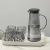 Jarra Caneca Nórdica Resistente a Altas Temperaturas para Água Fria, Conjunto de Chá de Vidro Borossilicato Alto para Beber, Recipiente de Água Doméstico, Grande Capacidade, Alto Valor Estético