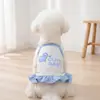 Directo de fábrica, vestido de primavera y verano para perro mascota, delgado, lindo, estampado de dibujos animados, vestido esponjoso, ropa para mascotas