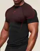 Amazon Comercio Exterior Ropa Deportiva para Hombre de Manga Corta GYM Fitness Running Entrenamiento Elástica Moda Estampada Camiseta de Cuello Redondo