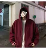 Sudadera cárdigan de color liso para hombre, estilo primavera/otoño, marca trendy americana, forrada de polar para abrigar, chaqueta con capucha, prenda para pareja, ropa de abrigo de otoño