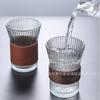 Copo de água com padrão vertical para fazer chá copo de órgão de alto valor copo de cintura copo de café presente de mão em mão copo de vidro para leite e suco copo térmico