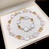 Juego de Collar de Perlas Naturales Barrocas Transfronterizo para el Día de la Madre Collar de Perlas Blancas Coloridas Edison Pulsera de Perlas