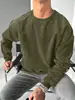 2025 Europeo y Americano Transfronterizo para Hombre Nuevo Estilo Color Sólido Casual Moda Tendencia Cuello Redondo Manga Larga Sudadera con Capucha Ropa de Hombre Gris Negro
