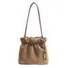Bolsa Tote de Veludo Plissado Estilo Coreano para Mulheres 2025 Novo Estilo de Inverno Exquisite Alta Qualidade Textura Bolsa de Ombro Único