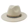 Nuevo Sombrero de Copa de Lana para Pareja de Hombres y Mujeres AliExpress Amazon Ala Plana Borde Grande Borde Recto Sombrero de Jazz MNDJS390