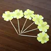 Palillo con banderín de flor pequeña para pastel, accesorios de decoración para pastel, Paquete de 6