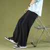 Calças de Seda de Gelo Mergulhadas Masculinas Verão Finas Soltas Ins Retas Casuais Moda Calças de Moletom de Perna Larga para Homens