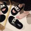 Zapatillas de Algodón Peludas Homey 2025 para Mujer, Uso en Exteriores, Versátiles de Otoño, Color Negro
