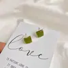 Pendientes Geométricos Verdes Elegantes para Mujer Plata 925 2024 Nueva Moda Exquisitos Pendientes de Alta Gama Pendientes Simples Franceses