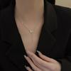Collar coreano explosivo de acero de titanio con borla larga y lazo para mujer, ligero, lujoso, combinable con todo, elegante y exquisito.