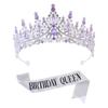 Coroa de noiva mais vendida internacionalmente acessórios de cabelo com strass para casamento tiara de cristal de aniversário coroa de nova princesa