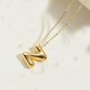 Nuevo Transfronterizo Chapado en Cobre Oro Real de 14K Personalizado Moderno 26 Colgantes de Letras Cadena Clavicular Collar Versátil para Mujer