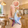 Llavero de Estrella de Mar Colorida Serie Oceánica Transfronteriza Colgante de Concha Degradado Acrílico Souvenir de Viaje a la Costa Regalo