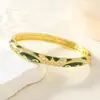 Nova Pulseira Aberta Europeia e Americana Transfronteiriça Esmaltada com Diamantes Incrustados Nicho Moda Retrô Strass Acessórios de Joias Frescos