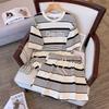 Suelto 200 Jin talla grande Moda con incrustaciones de diamantes Industria Pesada Rayas Cortas de Manga Corta para Mujer Pijama para el Hogar Traje de Dos Piezas