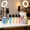 Altavoz Inalámbrico Bluetooth Transfronterizo K12K con Micrófono Individual, Luces LED RGB de Colores, Altavoz para KTV en Casa, En Stock de Fábrica