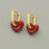 Pendientes de Aguja de Plata S925 con Nuevo Esmalte para Mujer Nicho Lujo Accesible Diseño Elegante Pendientes de Gama Alta Hebillas de Oreja al por Mayor