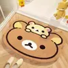 Tapete de Piso Rilakkuma, Tapete de Piso Imitación Cachemira, Tapete Absorbente de Agua Antideslizante para Baño, Tapete de Piso para Baño Fácil de Cuidar, Tapete de Piso para Entrada