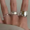 Anillo de moda geométrico irregular único y resistente para mujer, versátil y elegante, adecuado para apilar, anillo abierto, anillo de dedo índice de nicho, moderno