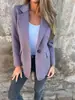 2026 Amazon Europeo y Americano Transfronterizo Otoño e Invierno Nuevo Blazer de Lana Casual para Mujer con Solapa Botones Bolsillo Falso