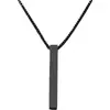 Colar Europeu e Americano Transfronteiriço de Aço Titânio com Pingente Retangular Tridimensional Personalizado, Pingente Geométrico Criativo para Casal Que Pode Ser Gravado