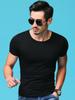 Nova Camiseta Masculina de Manga Curta para o Verão Gola Redonda Roupas Branco Puro Slim Fit Manga Meia Tendência Marca Camisa Básica Tendência