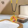 Nuevo Colgante de Caballo Tradicional Estilo Chino con Esmalte Dorado y Diamantes, Color Duradero, Accesorio de Colgante de Caballo Zodiacal de Moda