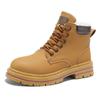Botas Masculinas 2025 Outono Novo Veludo Espessado Sapatos de Trabalho Outdoor Estilo Britânico Retrô Botas Ruibarbo Sapatos Masculinos