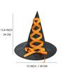 Chapéu de Halloween Chapéu de Bruxa Cos Escuro Adereço Vestir Chapéu de Bruxa Aba Larga Adereço com Fita Chapéu de Bruxa