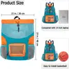 Bolsa de playa de malla grande de alta capacidad, multiusos, de hombro, plegable, para viaje, natación, almacenamiento, bolsa con cordón
