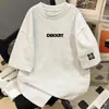 Camiseta de Algodão Estilo Americano Verão 2026 Tendência Manga Curta para Homens e Mulheres, Top Preto Cool Fashion, Corte Solto