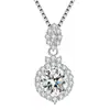 Pingente Pendente de Diamante Estilo Coreano 2 Quilates Gota Joia Moissanita Imitação Colar de Diamantes Pingente de Moda Europeia e Americana