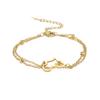 Pulsera de moda trendy cadena de cuentas de personalidad cadena de eslabones cadena de cruz pulsera de doble capa mapa africano hueco pulsera de acero inoxidable blanco