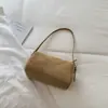 Bolsa Boston de Ombro Único Estilo Coreano Personalidade de Nicho Sob o Braço Retrô Simples Fosca de Alto Valor Elegante Cor Sólida Bolsa de Mão