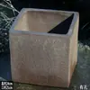 Maceta de cerámica para verduras de jardín sin esmaltar, maceta cerámica extra grande para plantar árboles en balcón, caja cuadrada de cerámica con textura rugosa para cultivar verduras, cerámica