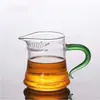 Taza de té de cristal de borosilicato grueso con forma de media luna y colador de té integrado, tetera pequeña para té de mandarina verde para uso doméstico, recipiente para compartir té Kung Fu