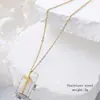 Nuevo Collar Caliente de Acero Inoxidable Joyería Versátil Celebridad de Internet Cadena Elegante para Clavícula Collar Simple de Cruz Vertical para Mujeres