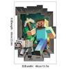 Meu mundo Minecraft run away estéreo 3D pessoa pequena minerando autoadesivo à prova d'água adesivo de parede para quarto de criança