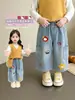 Pantalones de Otoño para Niñas 2026 Nueva Moda Jeans para Bebés Niñas Pantalones Cargo de Pierna Ancha de Moda para Primavera y Otoño