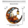 Halloween Novo Fantasminha Lendo Antes de Dormir sob a Lua Acrílico Plano 2D Atmosfera Festiva Pingente Decorativo