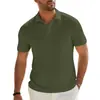 Camisa Polo Masculina de Verão Amazon com Listras Verticais Texturizadas e Gola Lapela Comércio Exterior Respirável Solta Secagem Rápida Casual Manga Curta