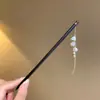 Horquilla de madera antigua con borlas para mujer, de sándalo negro, de alta calidad, para el pelo, elegante, para cheongsam y Hanfu.