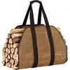 La bolsa de lona encerada resistente más vendida de Amazon para almacenar leña, práctica bolsa de transporte para leña