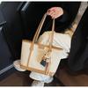 Bolsa de Viaje de Gran Capacidad para Mujer, Nueva Moda 2025, Color Contrastante, Bolso Grande, Bolso Tote, Fuente de Fábrica de Exportación Transfronteriza