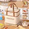 Bolsa de Almoço Estilo Camping para Piquenique Bolsa Térmica para Almoço Bolsa para Almoço de Folha de Alumínio Espessa Lancheira para Estudante e Trabalhador de Escritório