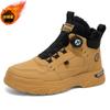 Botas Martin de caña alta con forro polar de invierno para hombre, Botas de trabajo cálidas y versátiles de moda, Botines casuales de suela gruesa, Zapatos de algodón