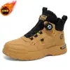 Botas Martin de caña alta forradas de polar de invierno para hombre, zapatos modernos versátiles, botas de trabajo cálidas engrosadas, botines casuales de suela gruesa, zapatos de algodón