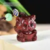 Figura de Tigre de Sándalo Verde con Colgante de Lingote, Cadena para Teléfono, Llavero, Accesorio DIY, Adorno del Tigre del Zodiaco