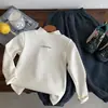 Kino Invierno Ropa Interior Térmica con Forro Polar para Niños y Niñas Estilo Coreano Versátil Engrosado Cuello Medio Alto Ropa Infantil Top Cálido Moderno