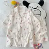 Entity Packing Nube Algodón Verano Nuevo Estilo Pijama para Mujer Delgado Dulce Dibujos Animados Manga Corta Pantalón Corto Conjunto de Ropa para el Hogar